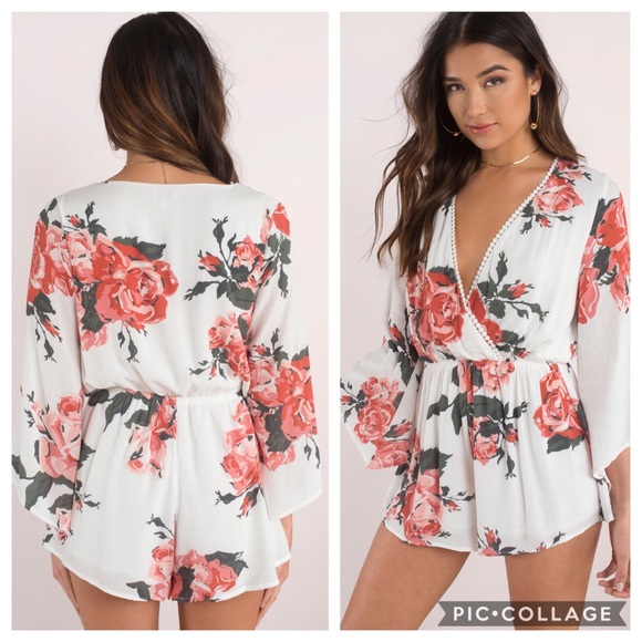 Tobi Dresses & Skirts - NWT Tobi Floral White Romper "Can't Let This Go"
